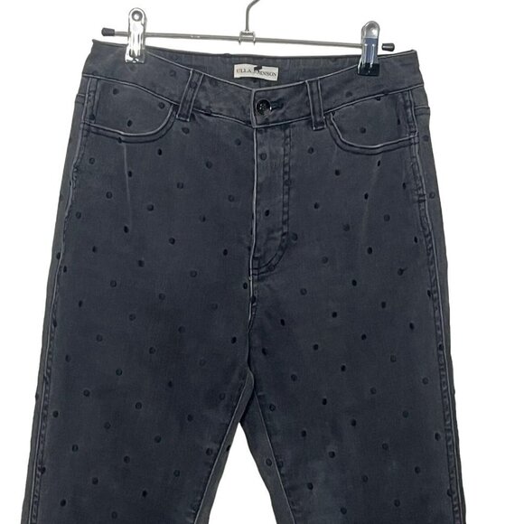 Ulla Johnson Prince Polka Dot Skinny Jeans Charcoal Gray Women’s Size 2 Cropped - Picture 5 of 15